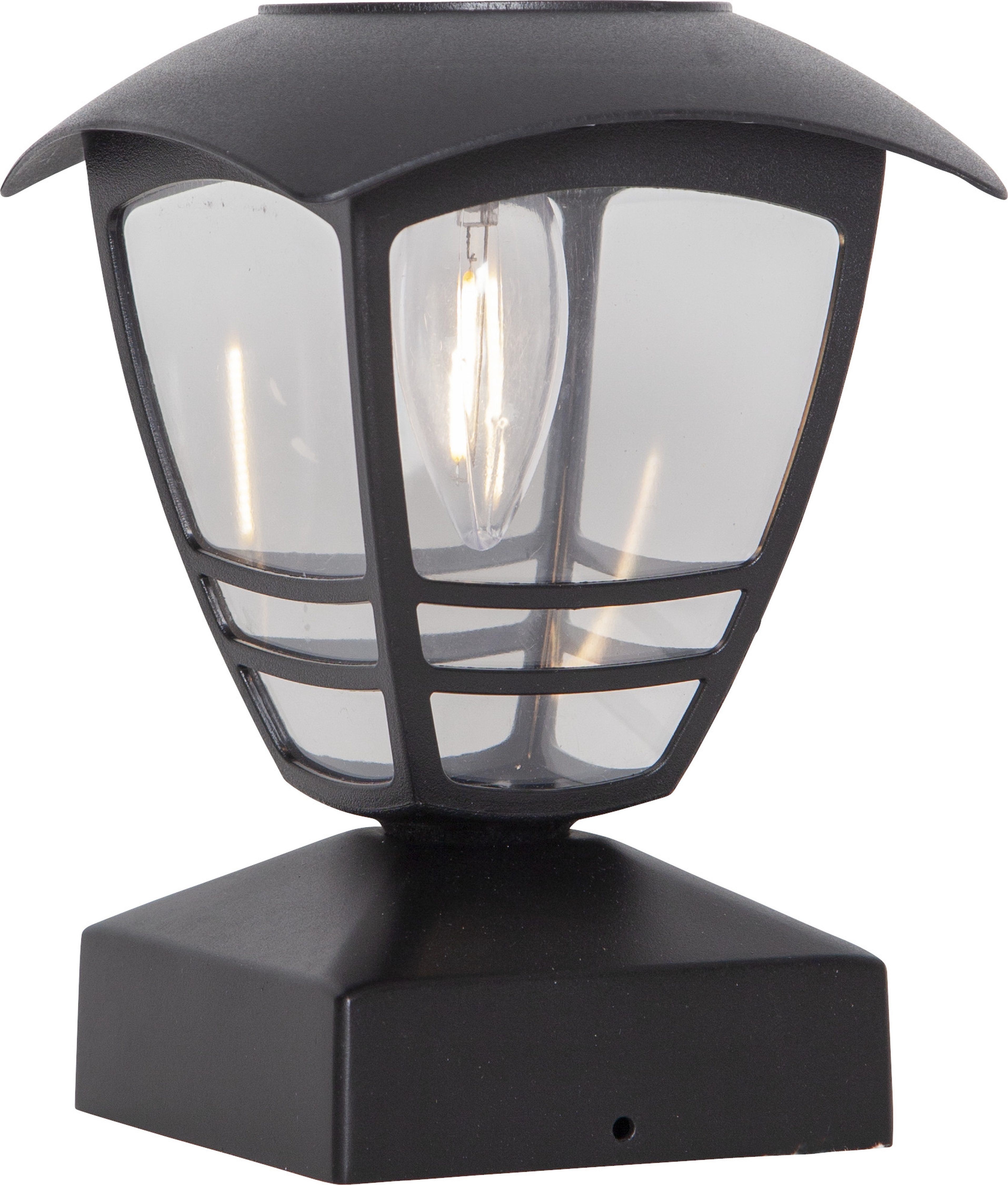 STAR TRADING LED Solarleuchte Solar Dekoration Felix, Tageslichtsensor, LED fest integriert, Warmweiß, Pfostenleuchte mit Filament-LED, Dämmerungssensor