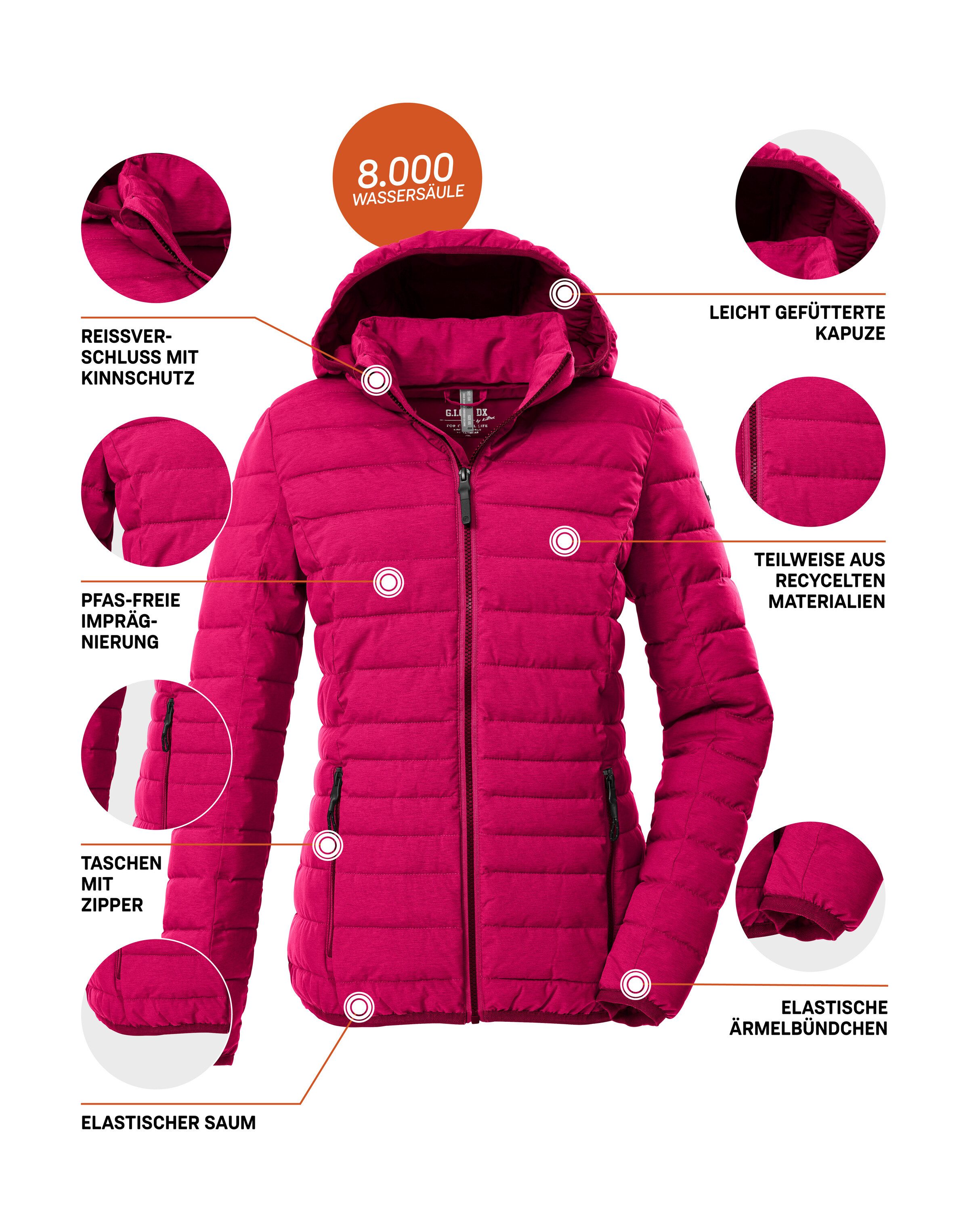 G.I.G.A. DX by killtec Steppjacke GW 49 WMN QLTD JCKT Wind- und wasserabweisende Damen Steppjacke mit 8.000 mm Wassersäule