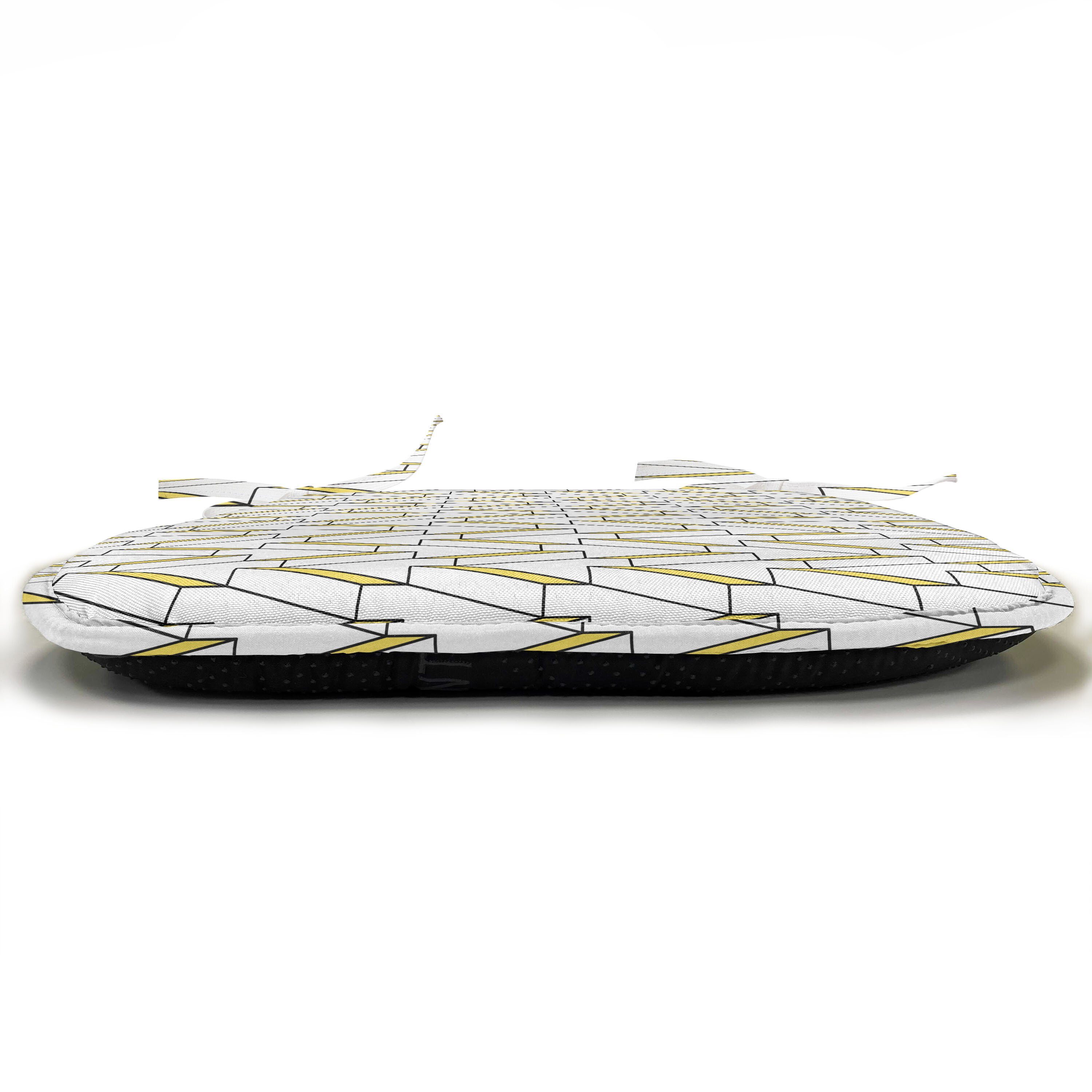 Weiß Entwurf Riemen Kissen für wasserfestes Stuhlkissen Küchensitze, Gelb Brick mit Abakuhaus Dekoratives und