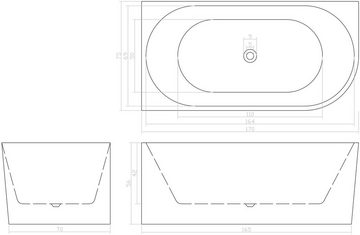 Sanotechnik Badewanne FARO, 170x75x56 cm