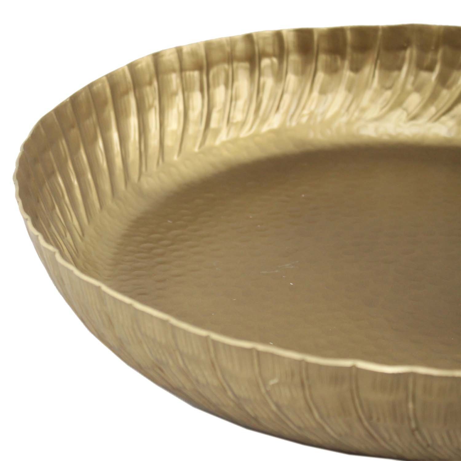 Casa Moro Dekotablett Orientalisches Gold Tablett Loubna rund Metall (massi günstig online kaufen