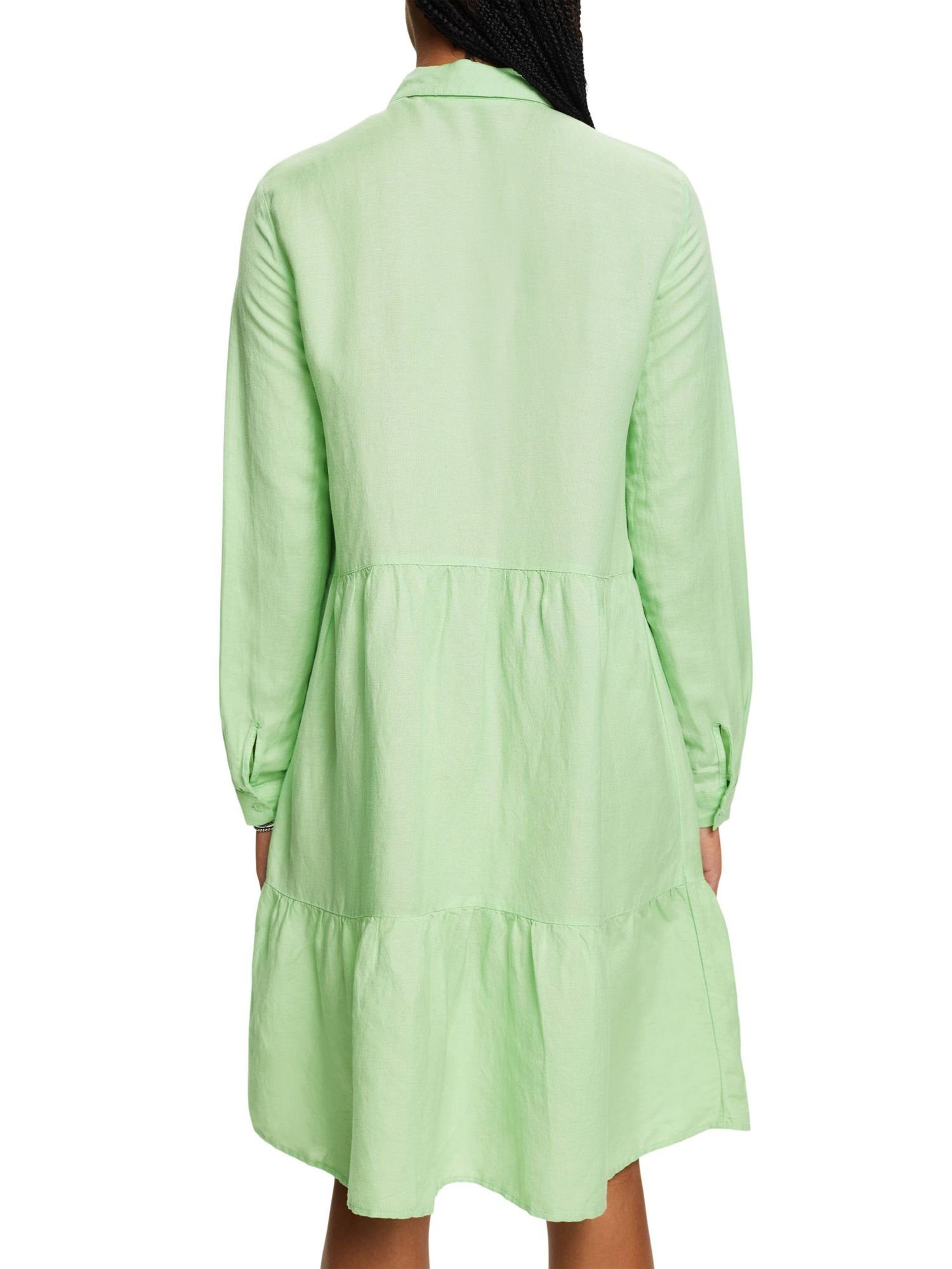 Esprit Minilänge Minikleid Leinenmix in Hemdkleid GREEN CITRUS aus