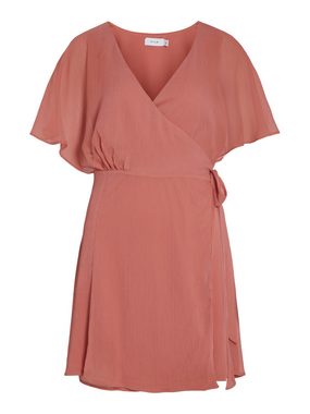 Vila Shirtkleid Elegantes Wickelkleid mit Gürtel Kurzes Wrap Dress Kleid VIRILLA (kurz) 7239 in Braun