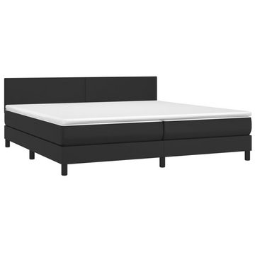 vidaXL Bettgestell Boxspringbett mit Matratze Schwarz 200x200 cm Kunstleder Bett Bettgest