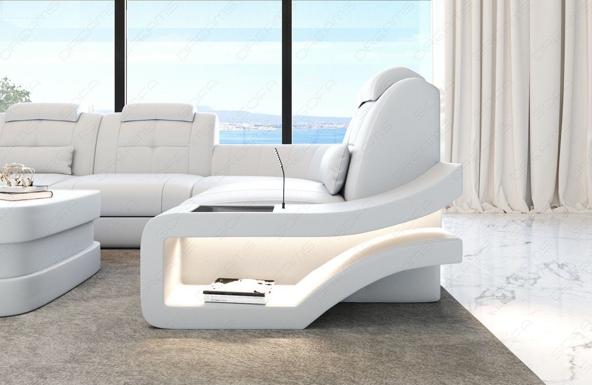 Sofa Dreams Wohnlandschaft Ledersofa Elegante Couch Leder U-Form mit wahlweise Ledercouch, Bettfunktion
