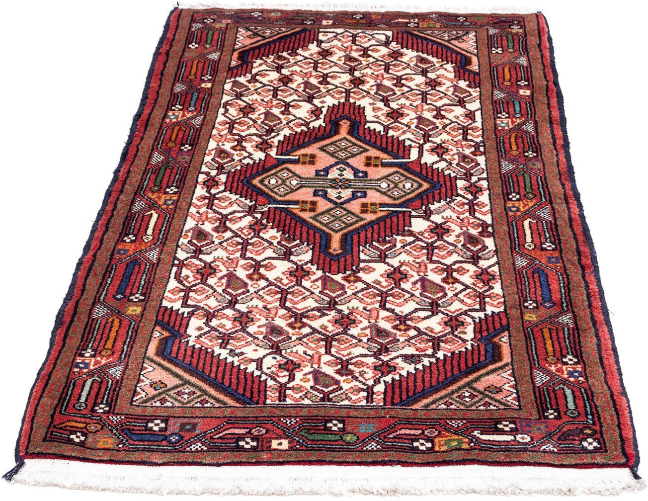 Wollteppich Hosseinabad Medaillon Rosso chiaro 130 x 75 cm, morgenland, rechteckig, Höhe: 10 mm, Handgeknüpft