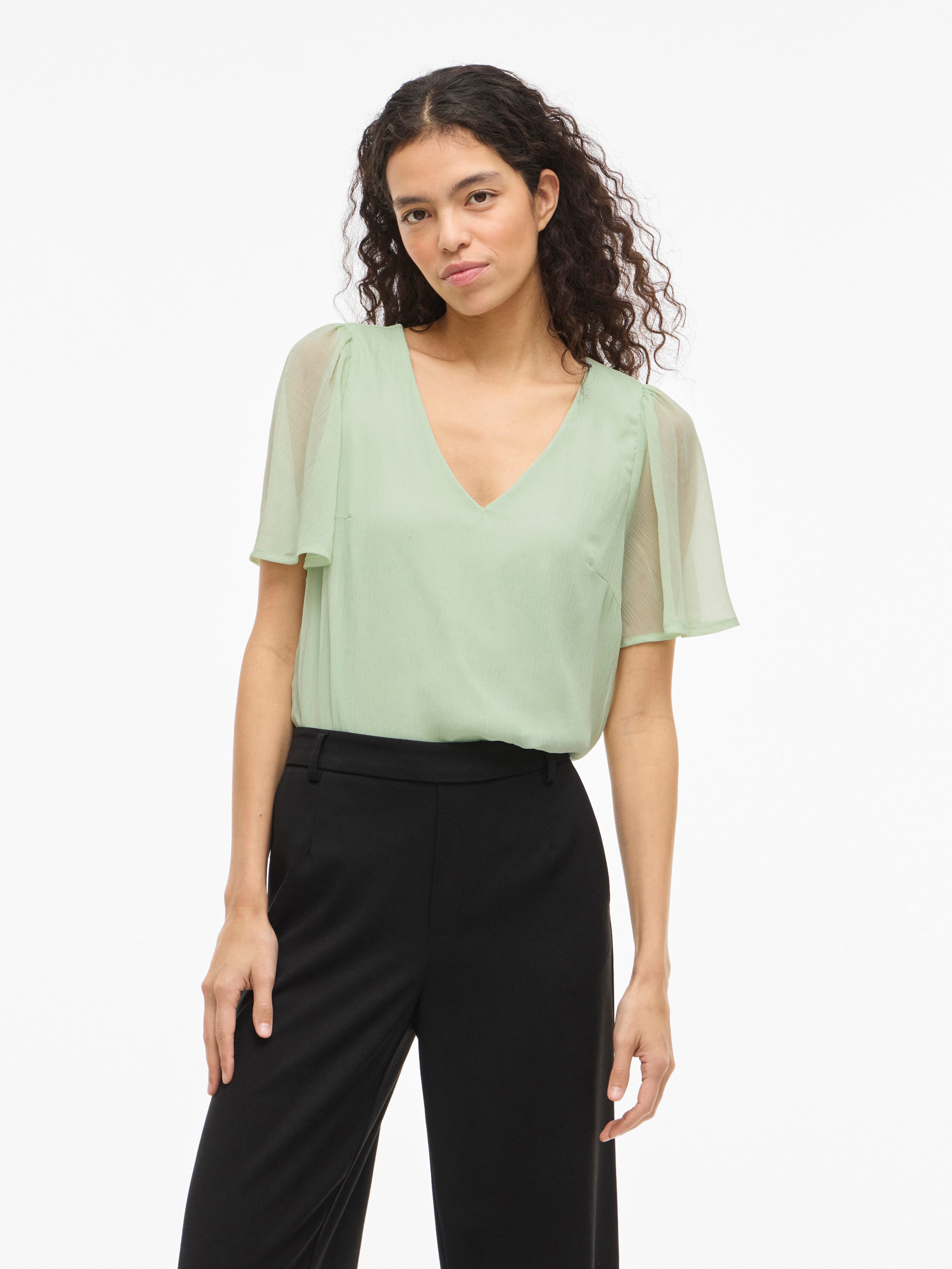 Vila T-Shirt VIFALIA V-NECK S/S TOP - NOOS günstig online kaufen