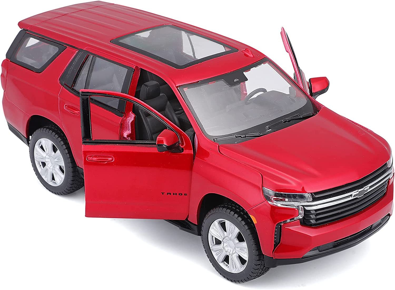 Maisto® Modellauto Chevrolet Tahoe '21 (rot), Maßstab 1:26, detailliertes Modell