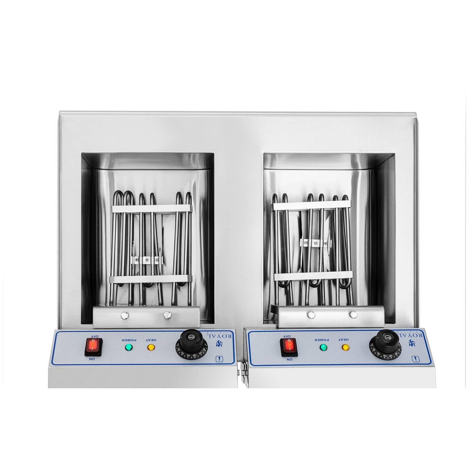 Royal Catering Fritteuse RCKF 16DSH, 12000 W, 2 x 16 L mit Unterschrank Doppel Kaltzone 400 V