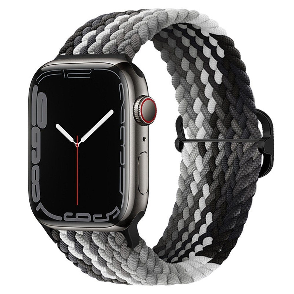 Geflochtenes Watch für iWatch Series 42/44/45mm, Stoff elastisches Uhrenarmband Armband und blackc Armband Band 7 für Nylon Apple Loop 38/40/41mm XDeer Sport