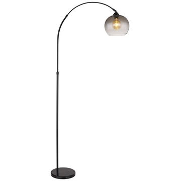 Globo Stehlampe, Leuchtmittel nicht inklusive, Stehleuchte Standlampe Bogenleuchte Höhenverstellbar Marmor-Sockel