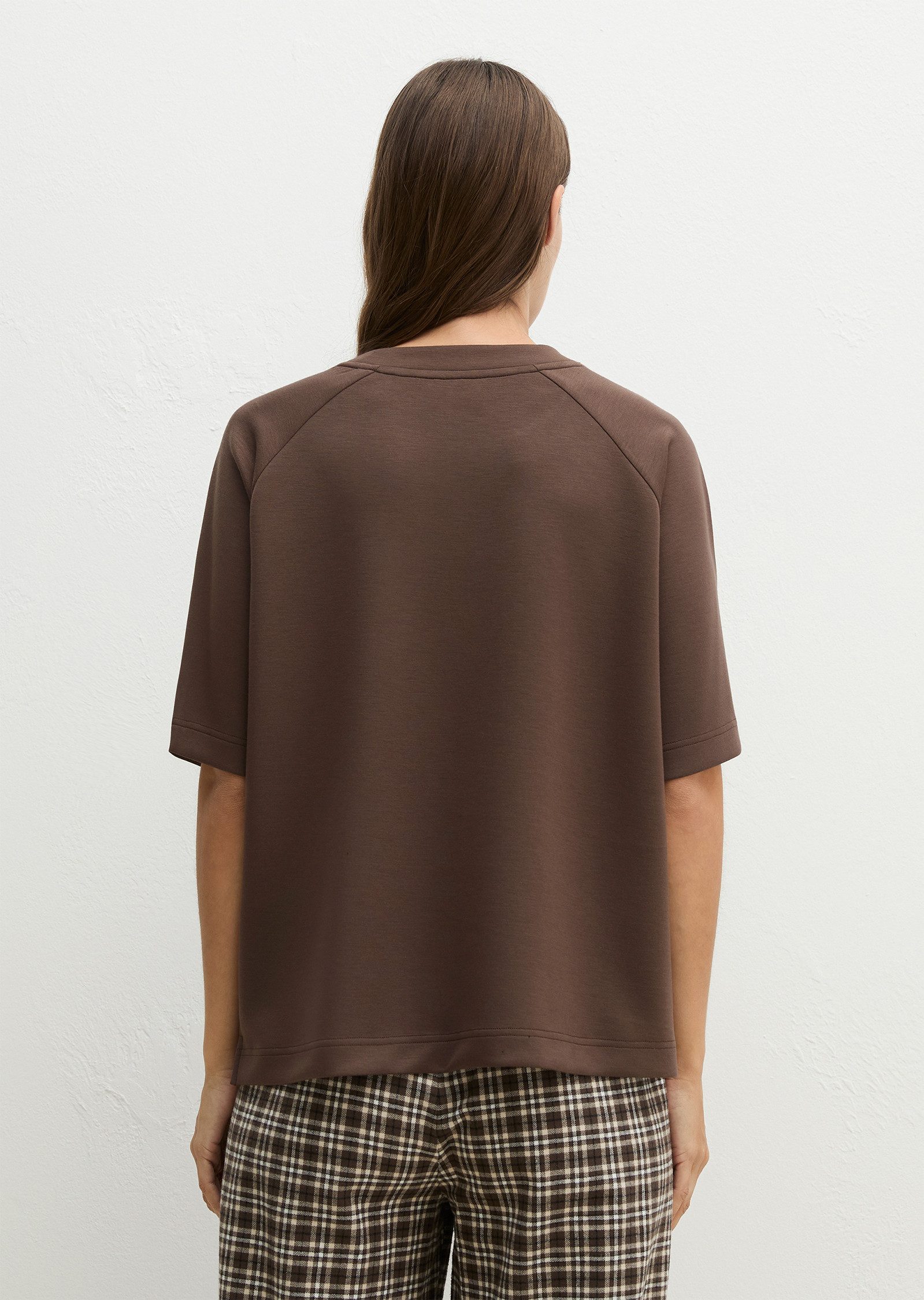 Marc O'Polo Rundhalsshirt lockere Passform, Halbarm, im Overshirt- und Sweatstyle, für Homewear – Bild 4 von 4