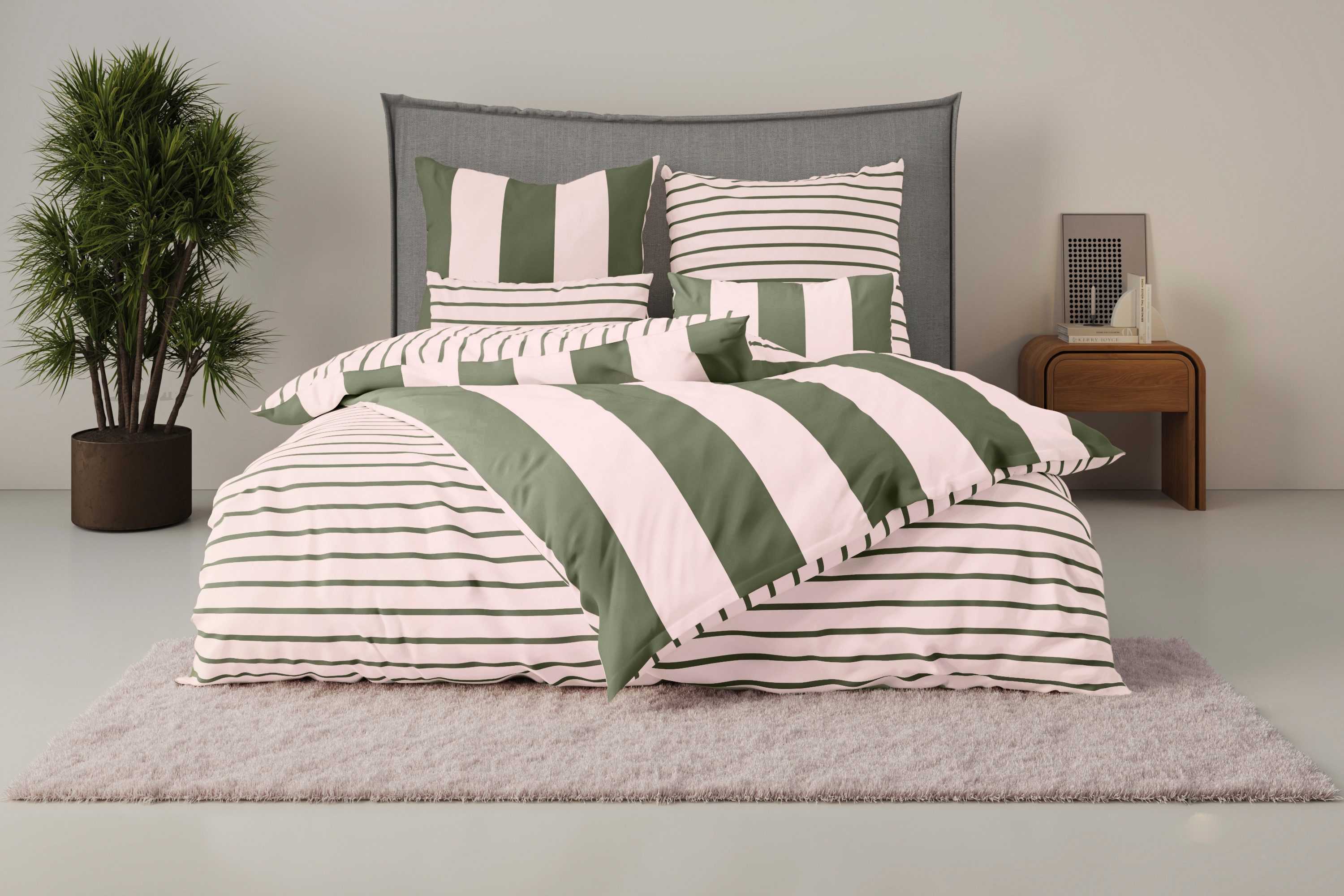 OTTO home Wendebettwäsche Sari Trend, Linon, 2 teilig, ab Gr. 135/200 cm, Bettwäsche in modernen Farben, trendig