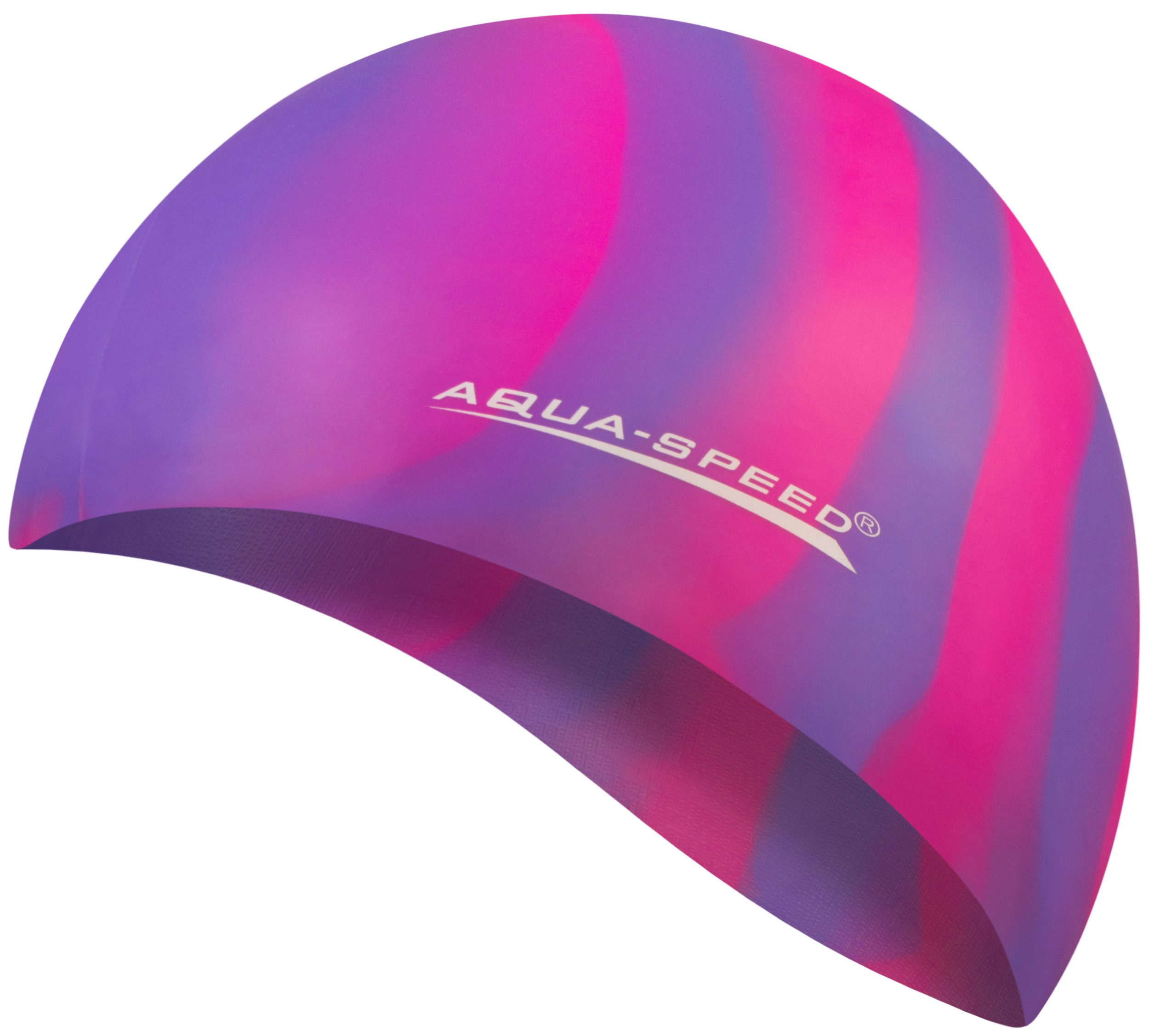 Aqua Speed Badekappe Bunte Silikon Kappe – Batik Farben für Individualisten im Wasser (Einfach aufzusetzen – kein Ziepen, kein Verknoten der Haare), Ideal für Freizeit & Wettkampf – schützt effektiv vor Nässe