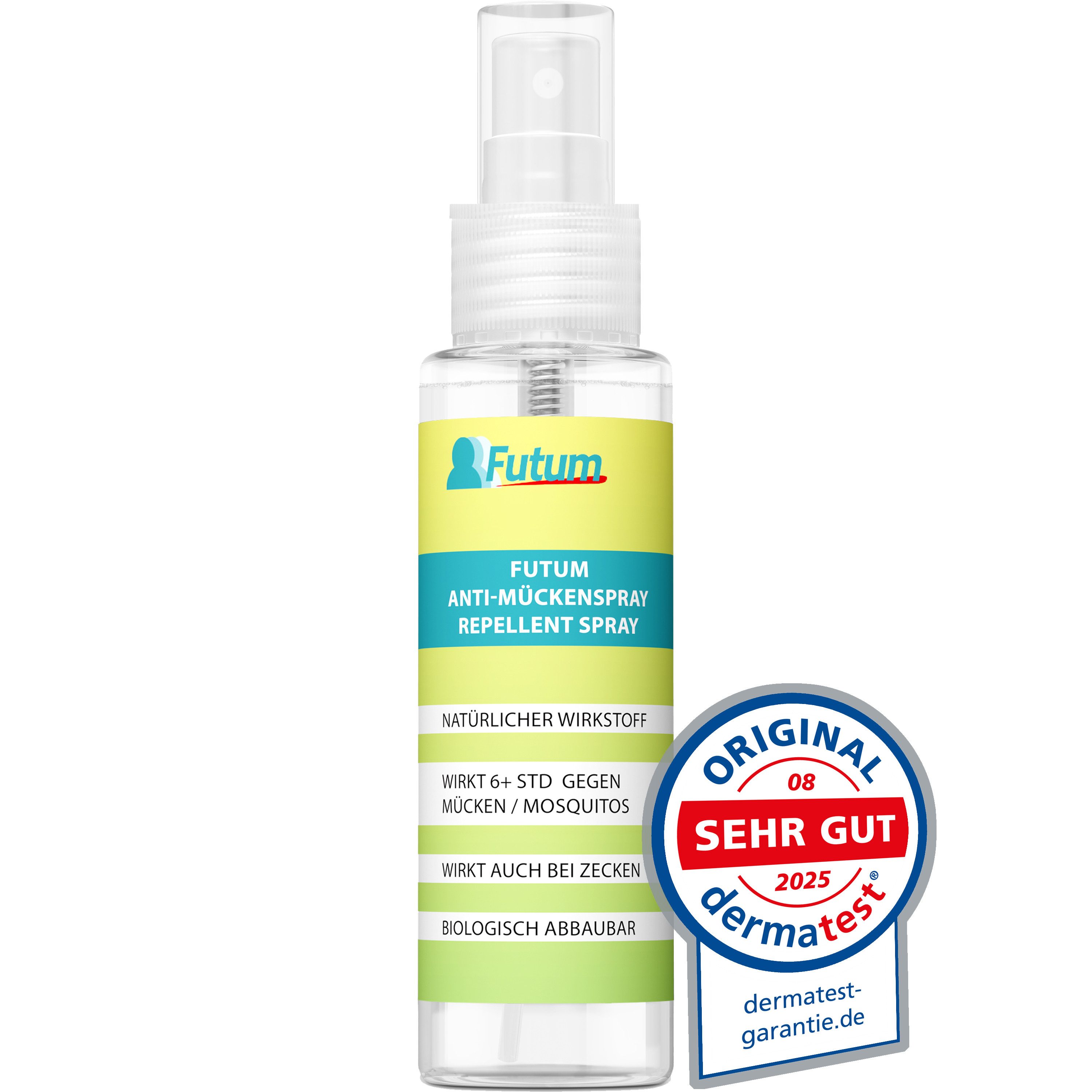 FUTUM Vergrämungsmittel Mückenspray für die Haut, 100 ml, Effektiver 6+ Stunden Mückenschutz für die Haut