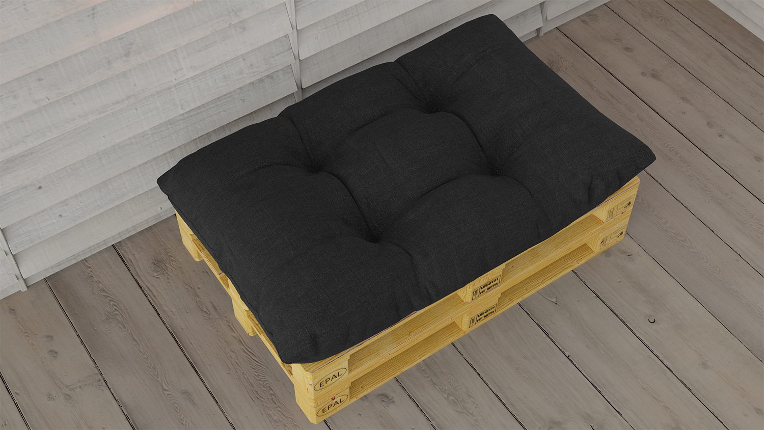 Roysson Garden Palettenkissen Set Wasserdicht Outdoor 10ER SET GRAU SCHWARZ, mit Bindebänder