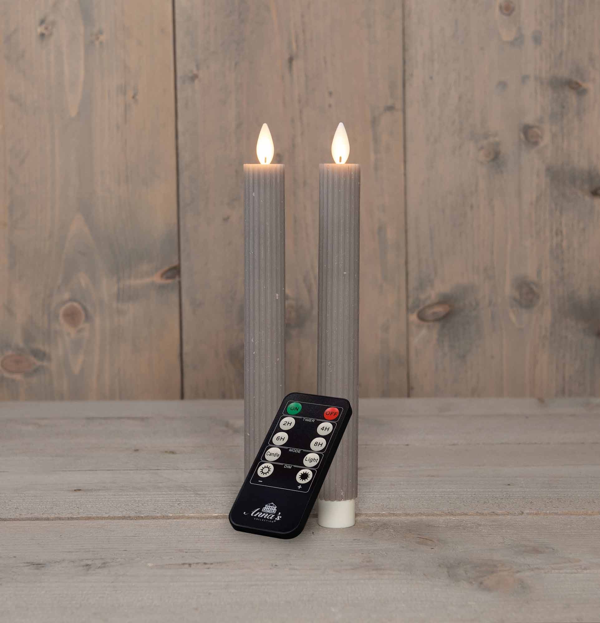 Coen Bakker Deco BV LED-Kerze Wax Candles (3-tlg), Stabkerzen taupe Timer D günstig online kaufen
