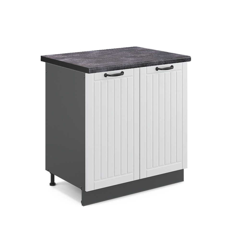 Vicco Spülenunterschrank Fame-Line, Weiß Landhaus/Anthrazit, 80 günstig online kaufen