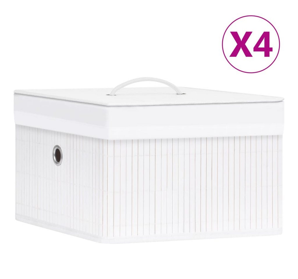 Thumbnail - vidaXL Aufbewahrungsbox, Bambus Ordnungsboxen 4 Stk. Weiß