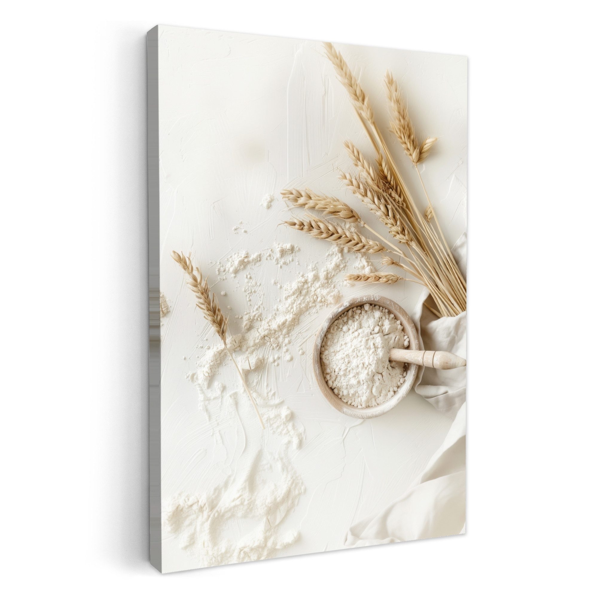 OneMillionCanvasses® Leinwandbild Blume - Holz - Weizen - Küche, Fotodruck (1 St), Wandbilder für Esszimmer, Wanddeko Bilder Küche 20x30 cm