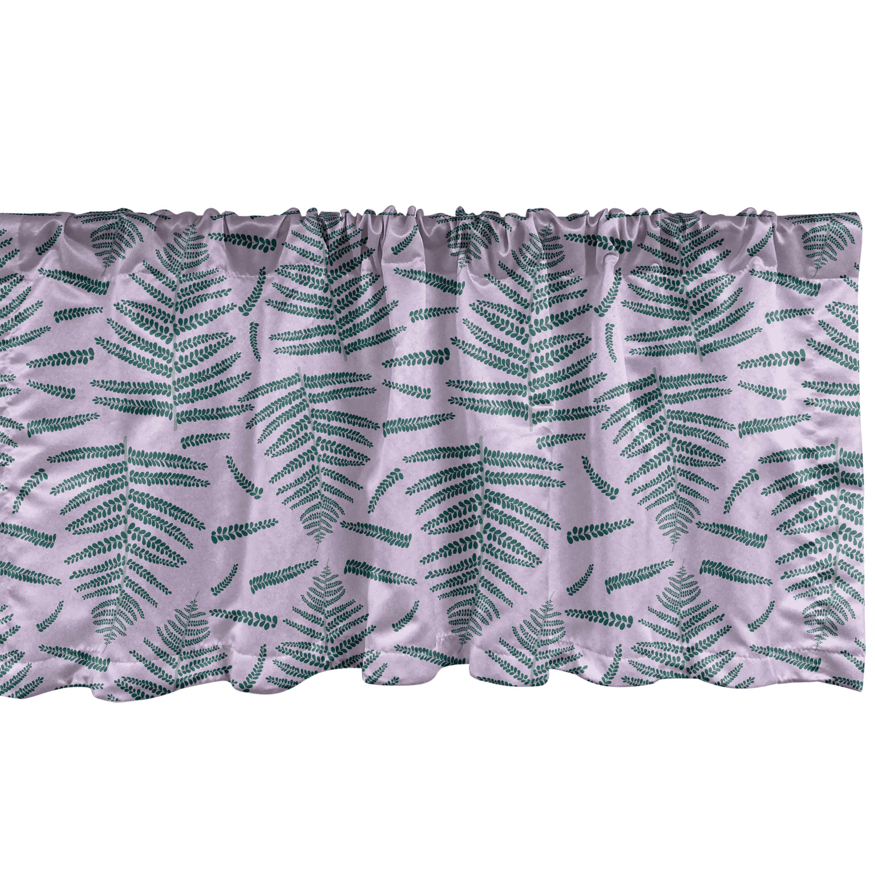 Scheibengardine Vorhang Volant für Küche Schlafzimmer Dekor mit Stangentasche, Abakuhaus, Microfaser, Botanisch Farn-Blätter auf Pastell
