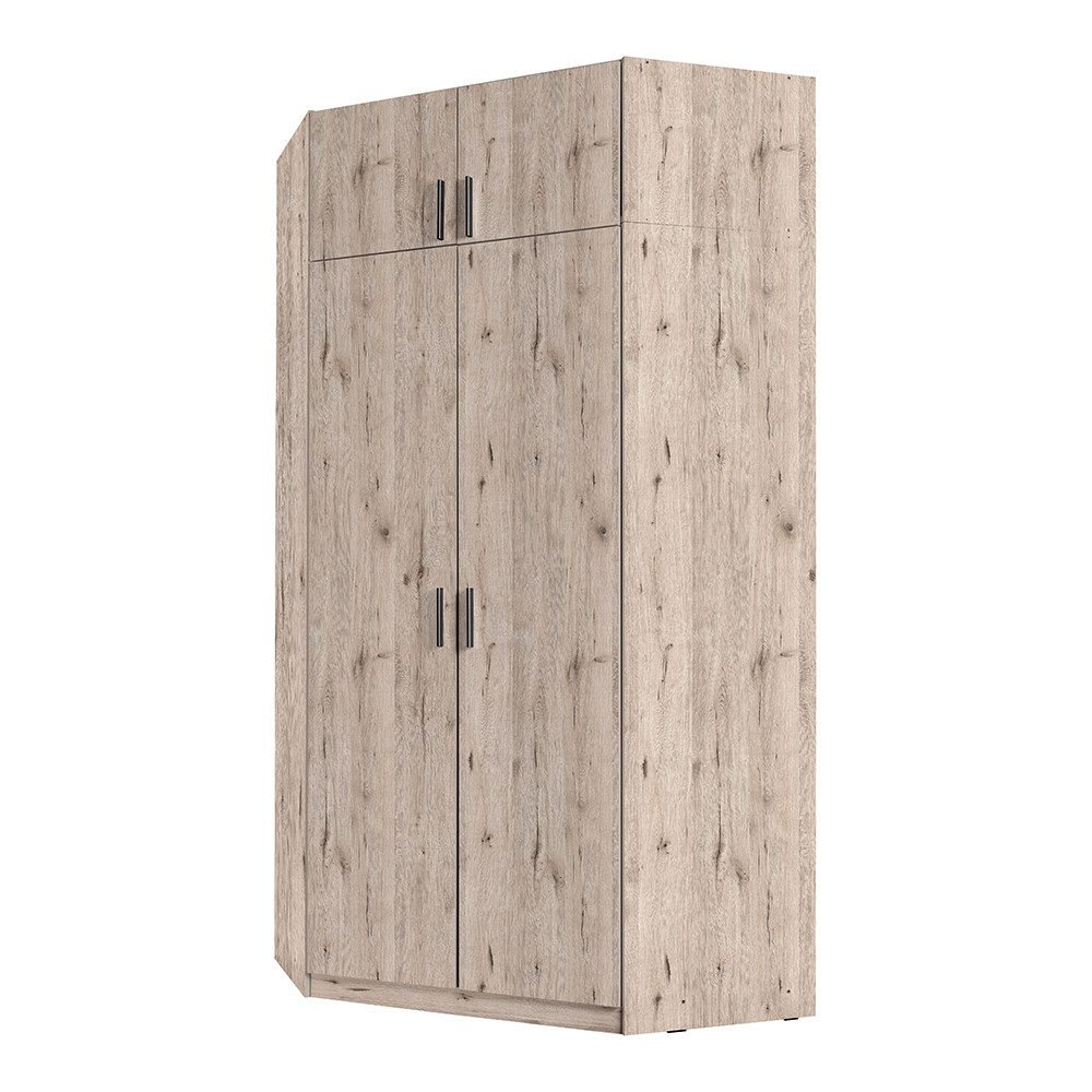 Lomadox Kleiderschrank SELAWIK-166 Eckkleiderschrank Schlafzimmerschrank, Eiche, ca. 117/238/117cm