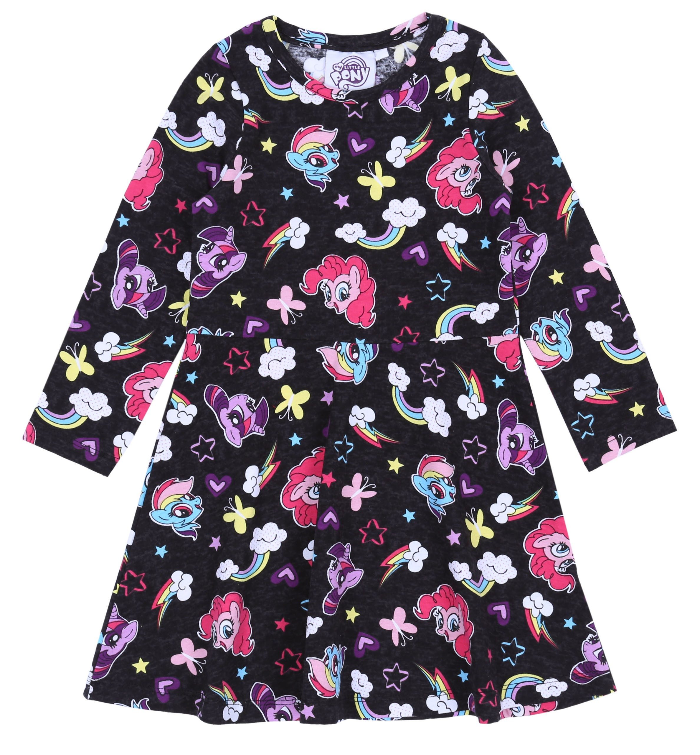 Sarcia.eu Druckkleid Graphitkleid mit Pferdeschwänzen My Little Pony 2-3 Jahre