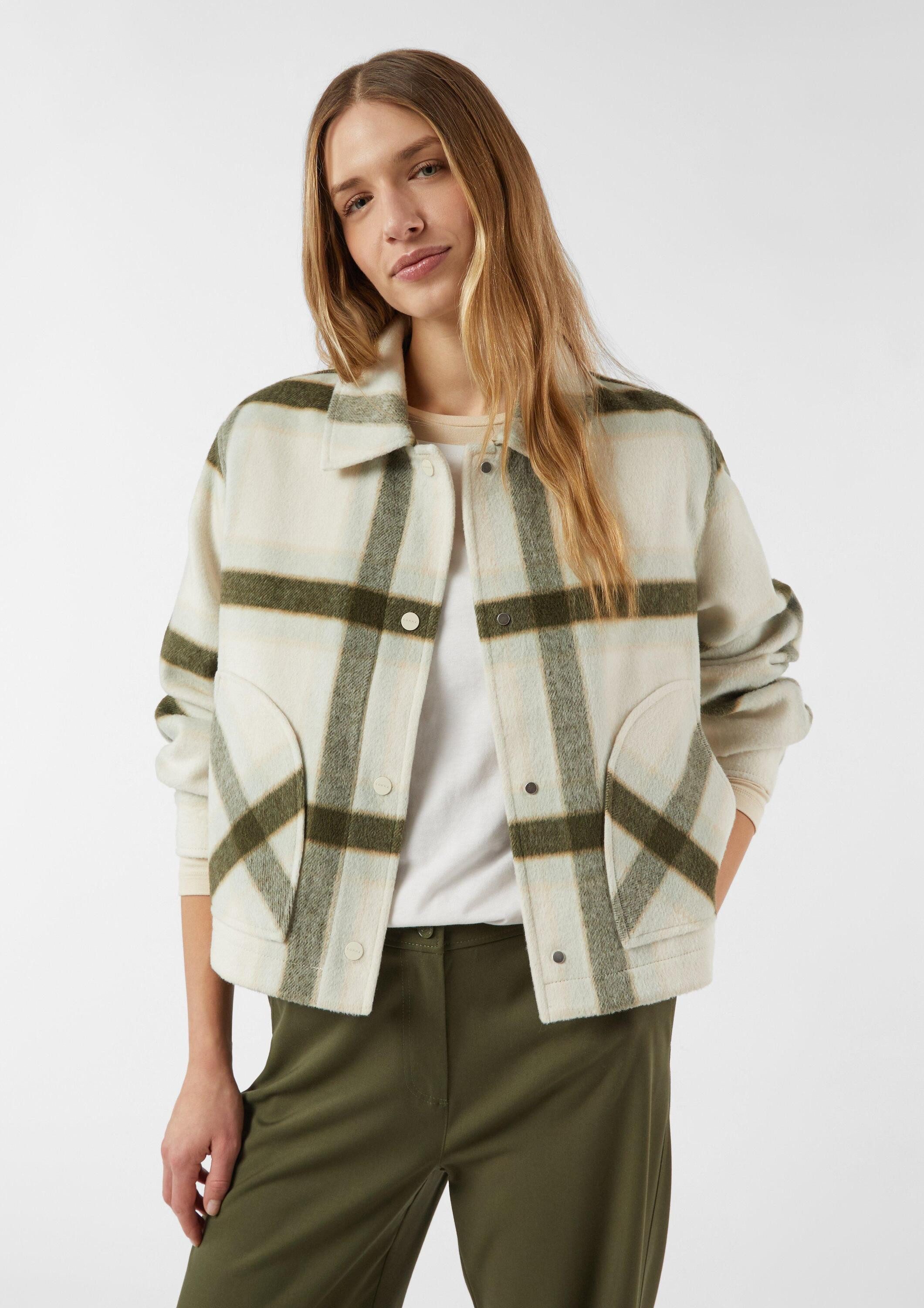 comma Hemdjacke Outdoor-Jacke Leicht gebrushte Jacke im Makro Karo günstig online kaufen