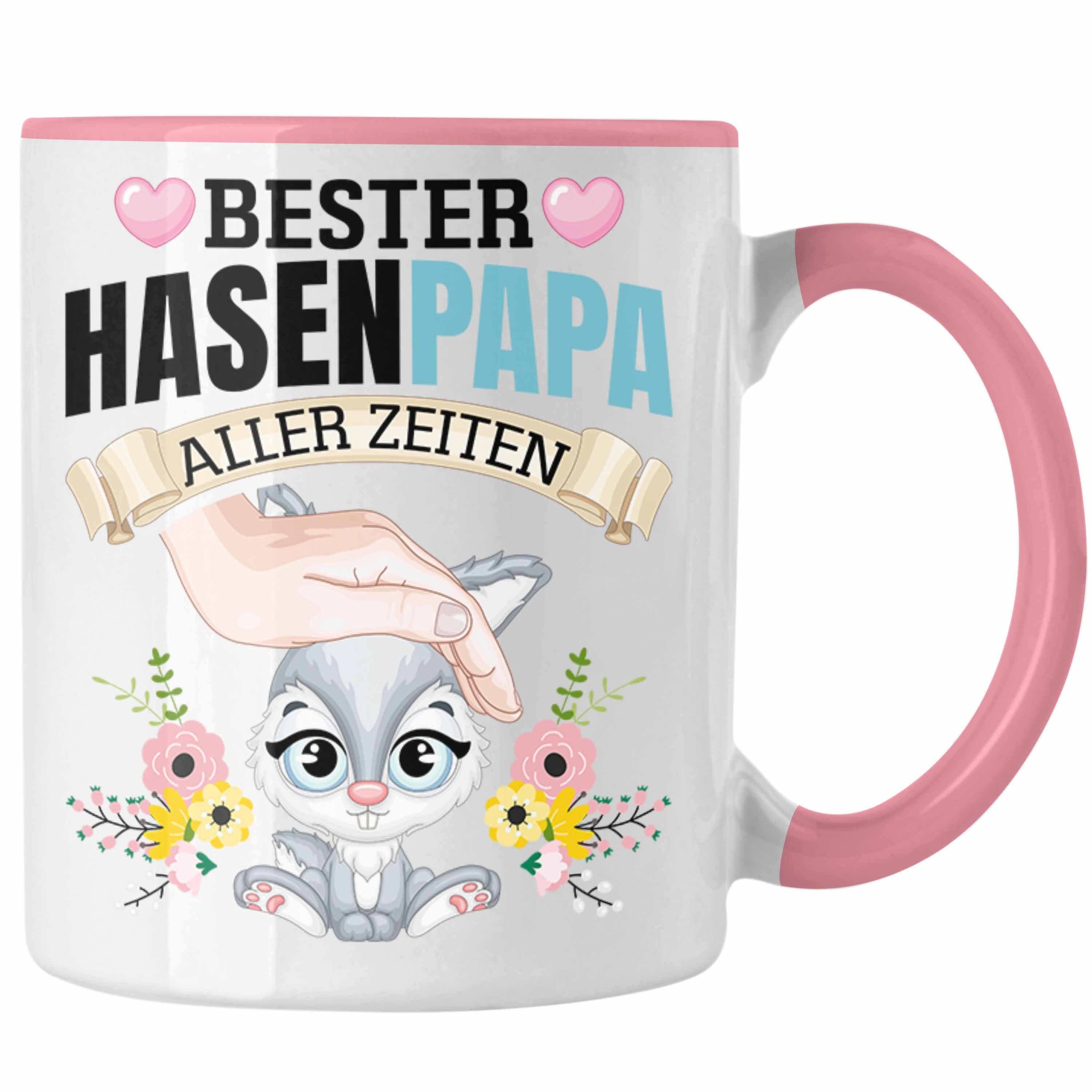 Trendation Tasse Hasen Tasse Geschenk Hasen-Besitzer Kaninchen Kinder Bester Hasen Papa Rosa