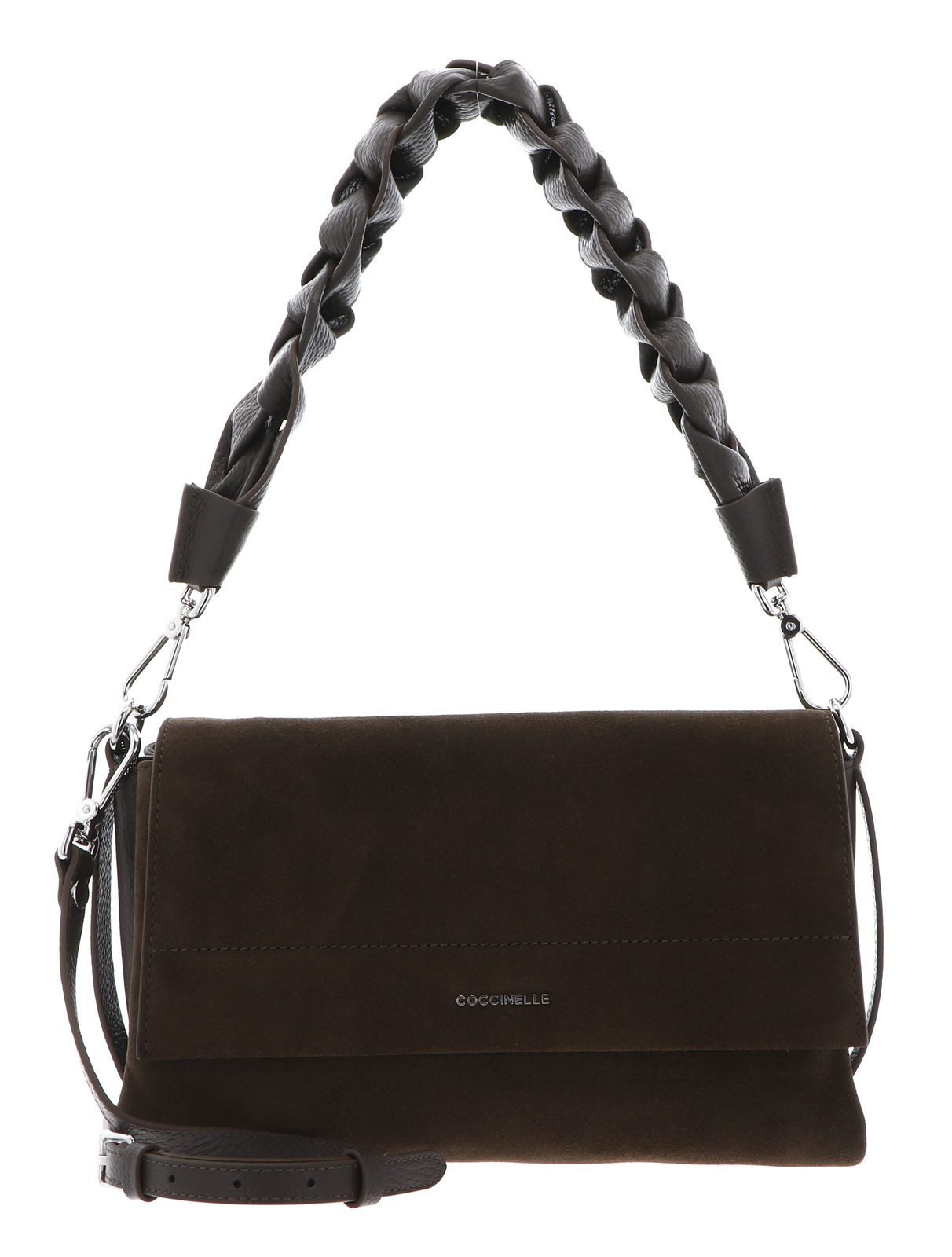 COCCINELLE Schultertasche Shoulder Bag Suede Leather / Grained Lea., aus echtem Rindsleder