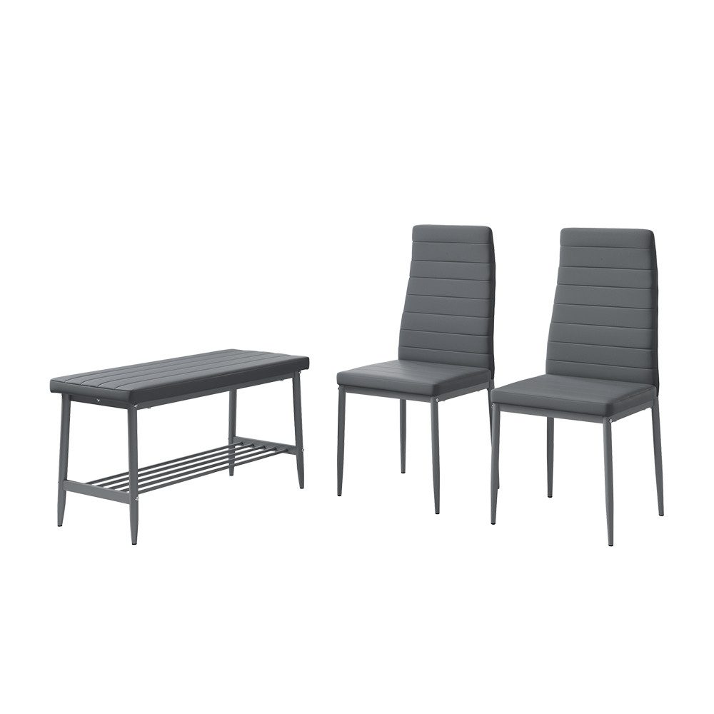 Vicco Sitzbank Grand, Grau, 85 x 46.5 cm 3-teiliges Set (3-St)