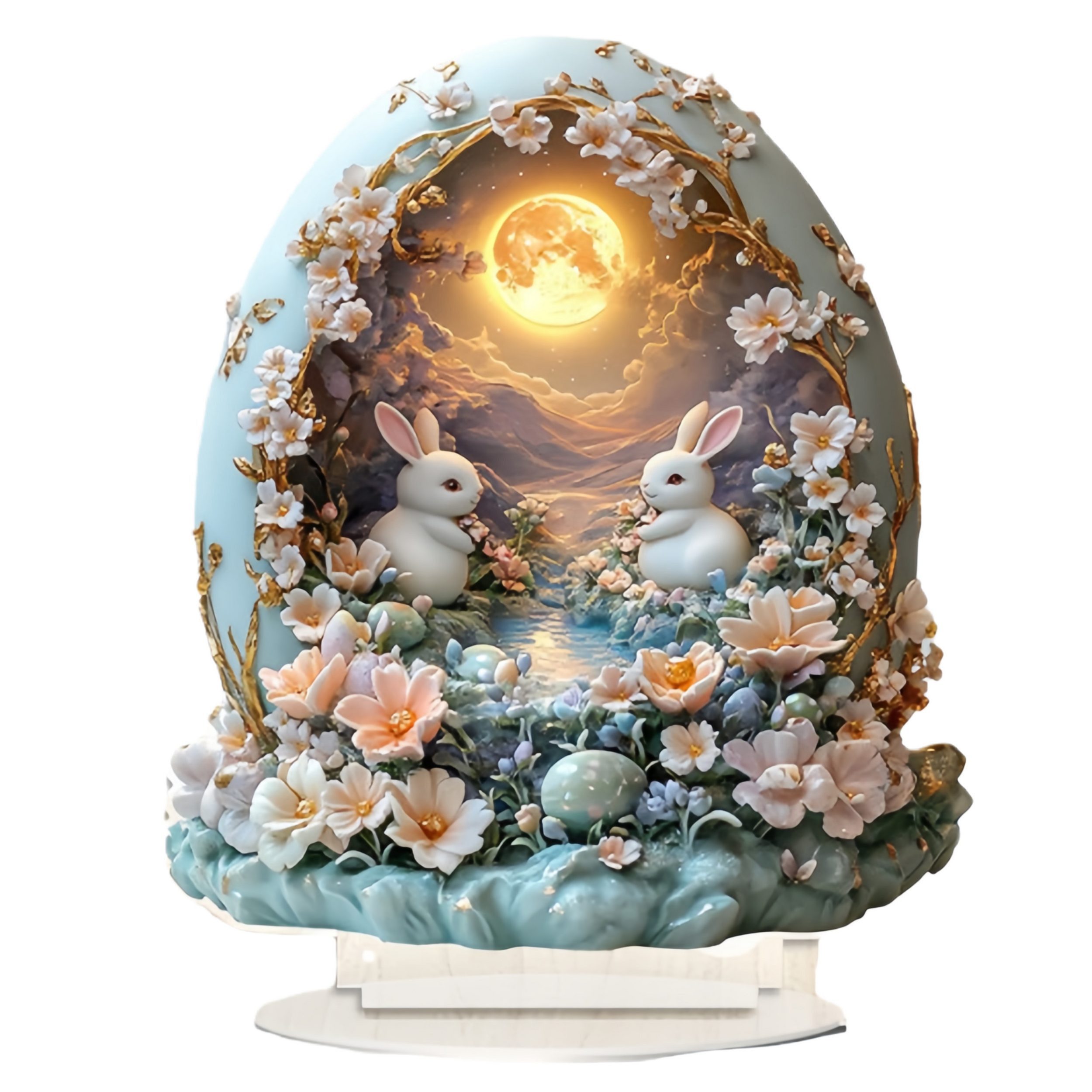 FOUORTUNATE-BEE Dekofigur 2D Osterhasen Dekofigur, flache Hasen Tischdekoration Frühling, Flache Hasenfigur als Osterdeko für Tisch, Regal & Zuhause