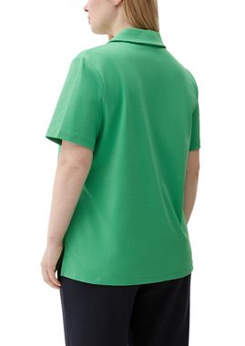TRIANGLE Kurzarmshirt T-Shirt mit Klappkragen Ziernaht, Stickerei