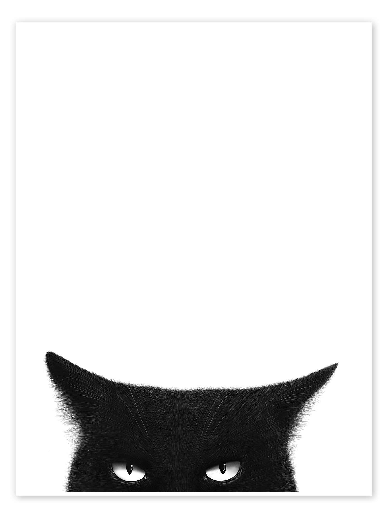 Posterlounge Wandbild Wütende schwarze Katze, Valeriya Korenkova, erhältlich als Poster, Leinwandbild, Wandsticker oder Acrylglasbild