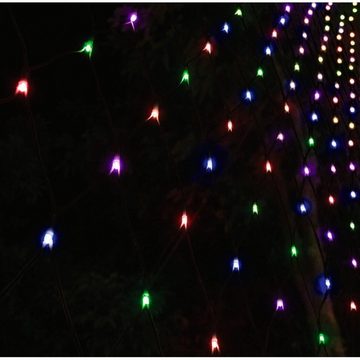 NORDIC HOME Lichterkette LED Netz LGT-126 RGB mehrfarbig, für Innen und Außen, 120 x 150, IP-44