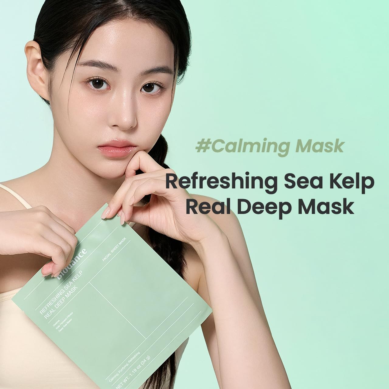Biodance Gesichtsmaske Refreshing Sea Kelp Real Deep Mask – Einzelmaske – beruhigende -Gesichtsmaske mit 10 % Sea Kelp Extrakt & Deep Sea, Water für Feuchtigkeit, Sebum-Balance & Hautberuhigung