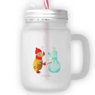 Mr. & Mrs. Panda Cocktailglas Nachtfalter Schneemann - Transparent - Geschenk, Glas, Advent, Retro-, Premium Glas, Traditionelles Design
