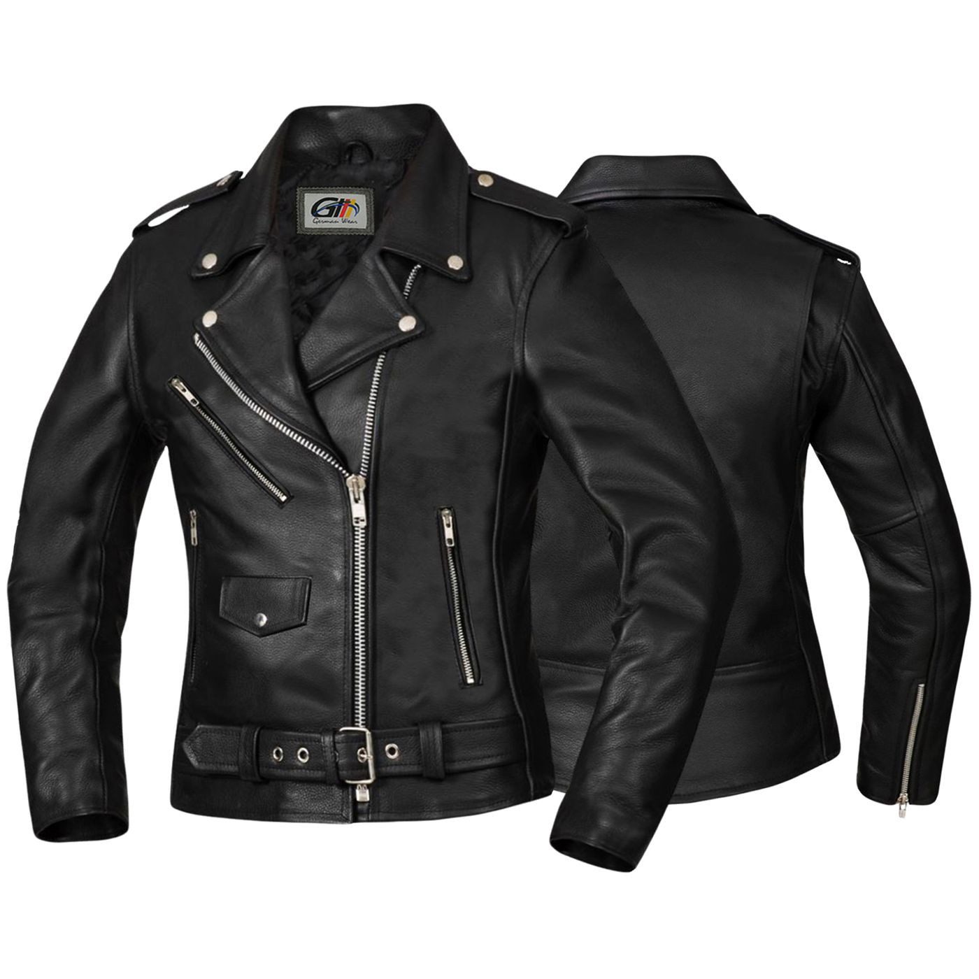 German Wear Motorradjacke GW422J D.Brando Damen Lederjacke Motorradjacke Rockerjacke Chopper jacke