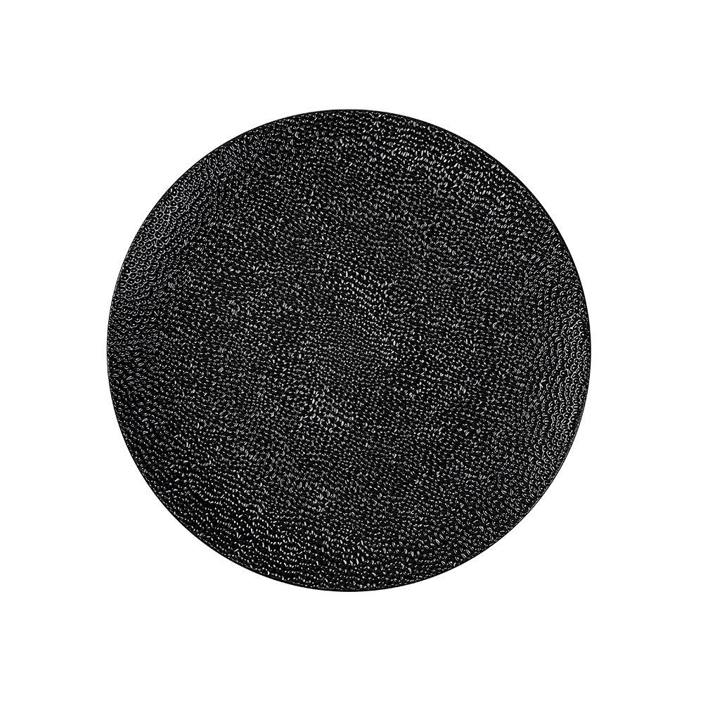 MAGIC by Inge Dekoteller, Dekoteller Kunststoff gehämmerte Optik 33cm Schwarz