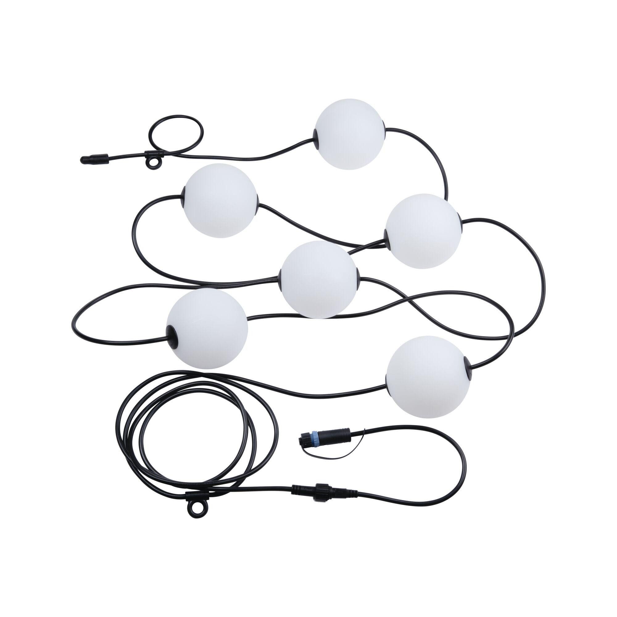 Paulmann LED-Lichterkette Naima IP67 3000K 6x1W 5,88m Schwarz, 6-flammig, dimmbar