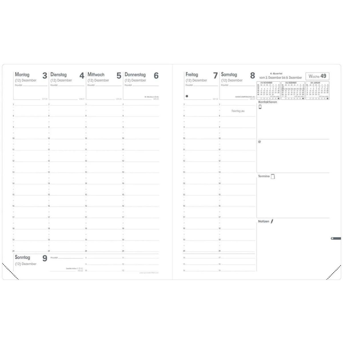 Thumbnail - Quo Vadis Buchkalender Buchkalender Pre 777 21x27cm Tania Leder wassergrün 2026