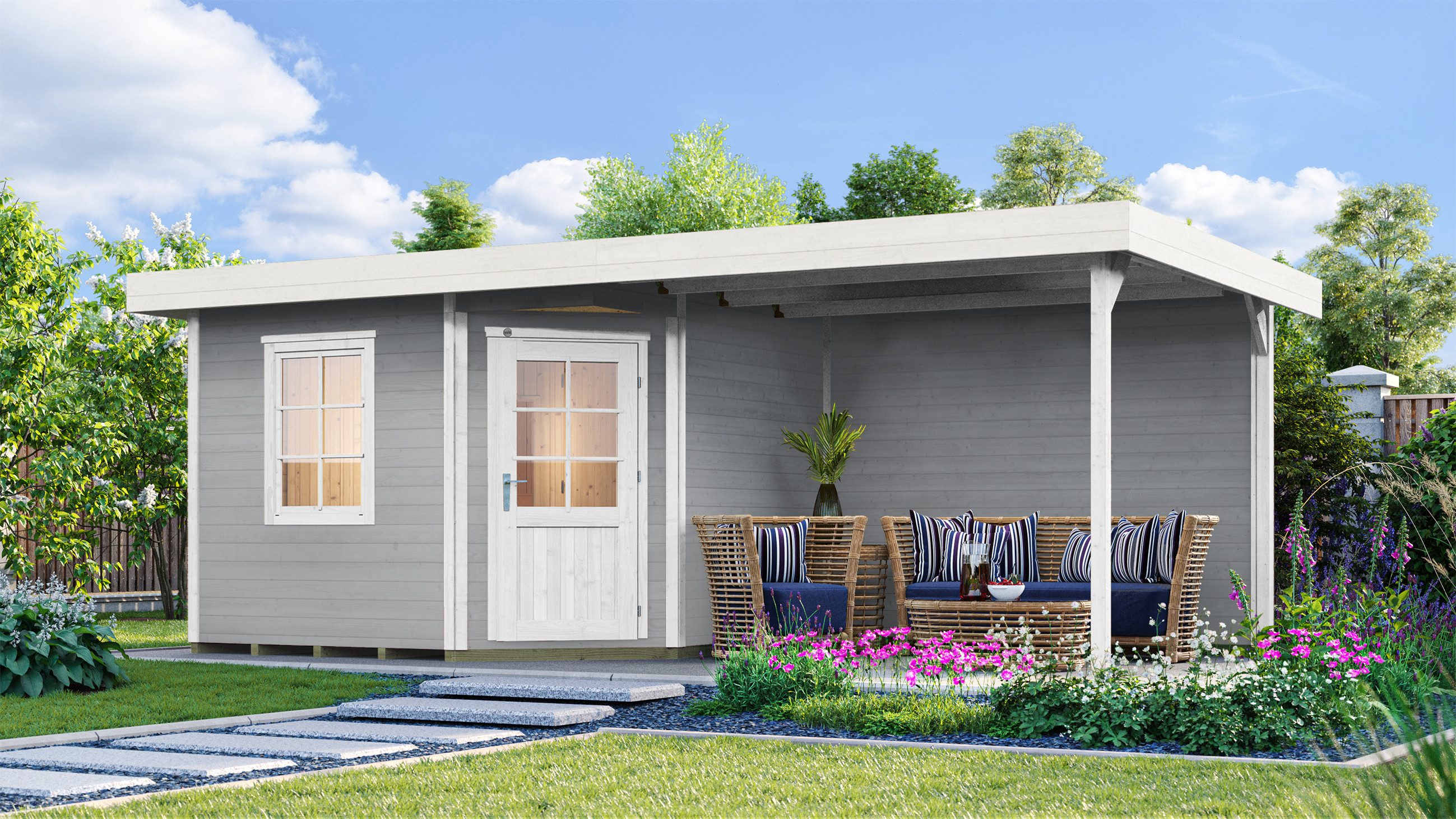 weka Saunahaus SALO 2, BxTxH: 646 x 338 x 237 cm, 28 mm, inkl. hochwertiger Elementsauna