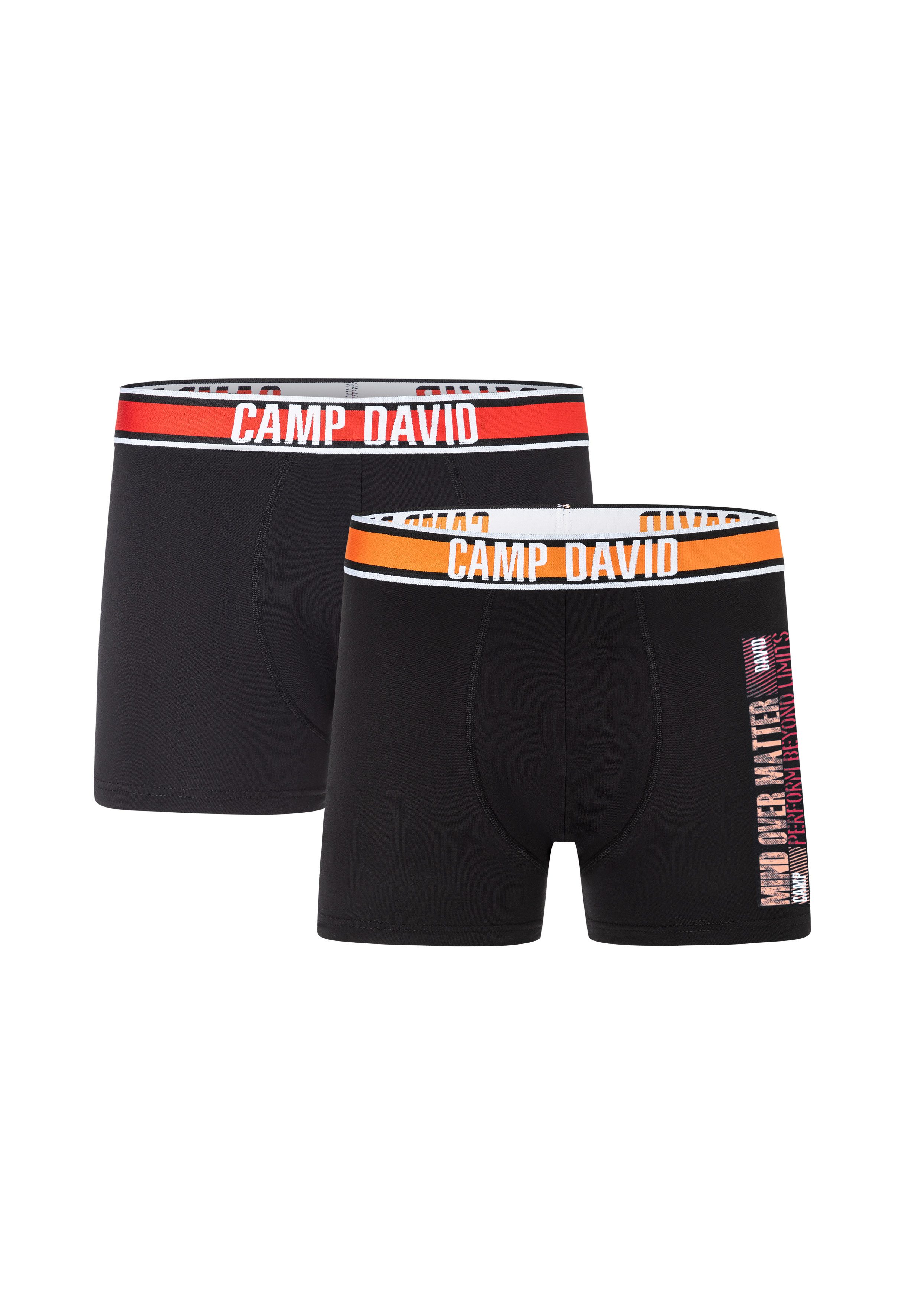 CAMP DAVID Boxershorts casual (2er Pack) mit elastischem Bund günstig online kaufen