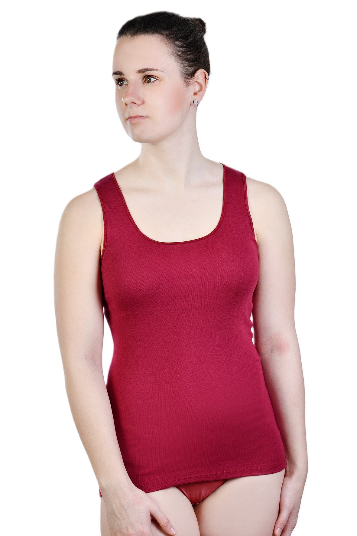 Toker Collection® Unterhemd Damen Achselhemd mit Satinkante 2 Stück (Packung, 2er-Pack) aus reiner Baumwolle – Bild 2 von 2