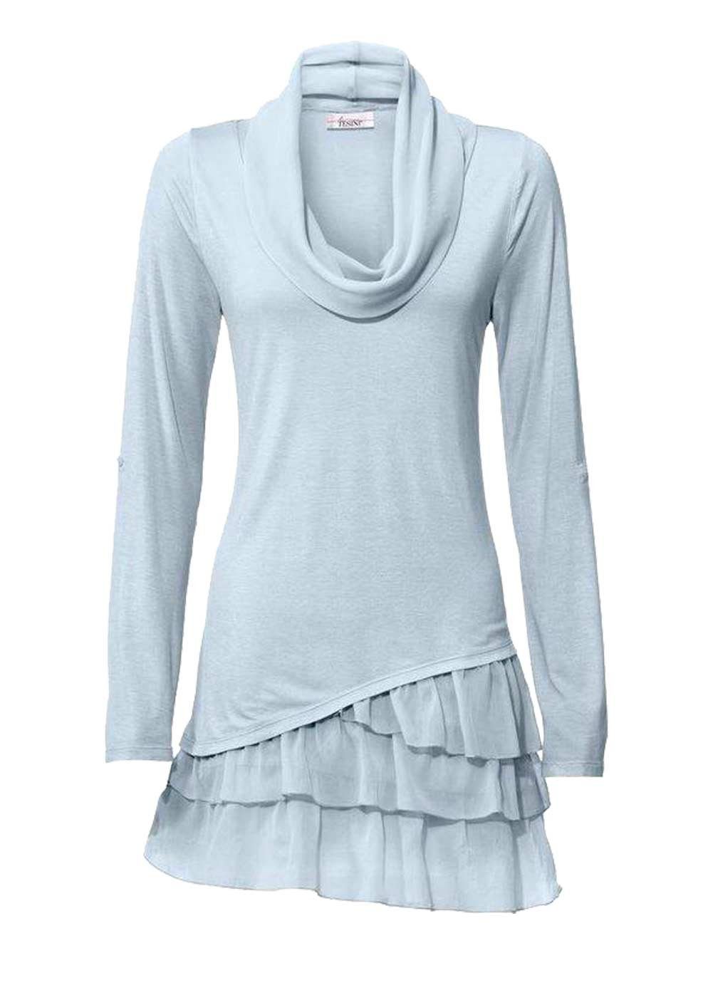 HEINE Wasserfallshirt LINEA TESINI Damen Designer-Shirt 2-in-1, hellblau mehr