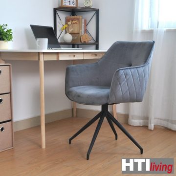 HTI-Living Drehstuhl Drehstuhl Letitia Velvet Grau (Stück, 1 St), Schreibtischstuhl Esszimmerstuhl
