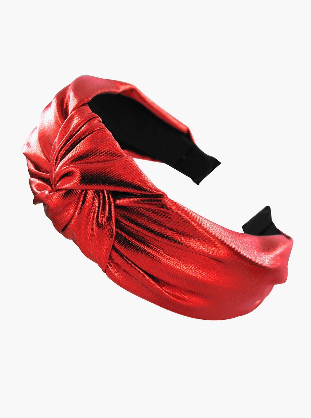 axy Haarreif Breiter Haarreif mit Knoten Metallic-Optik, Vintage Damen Haareifen Haarband