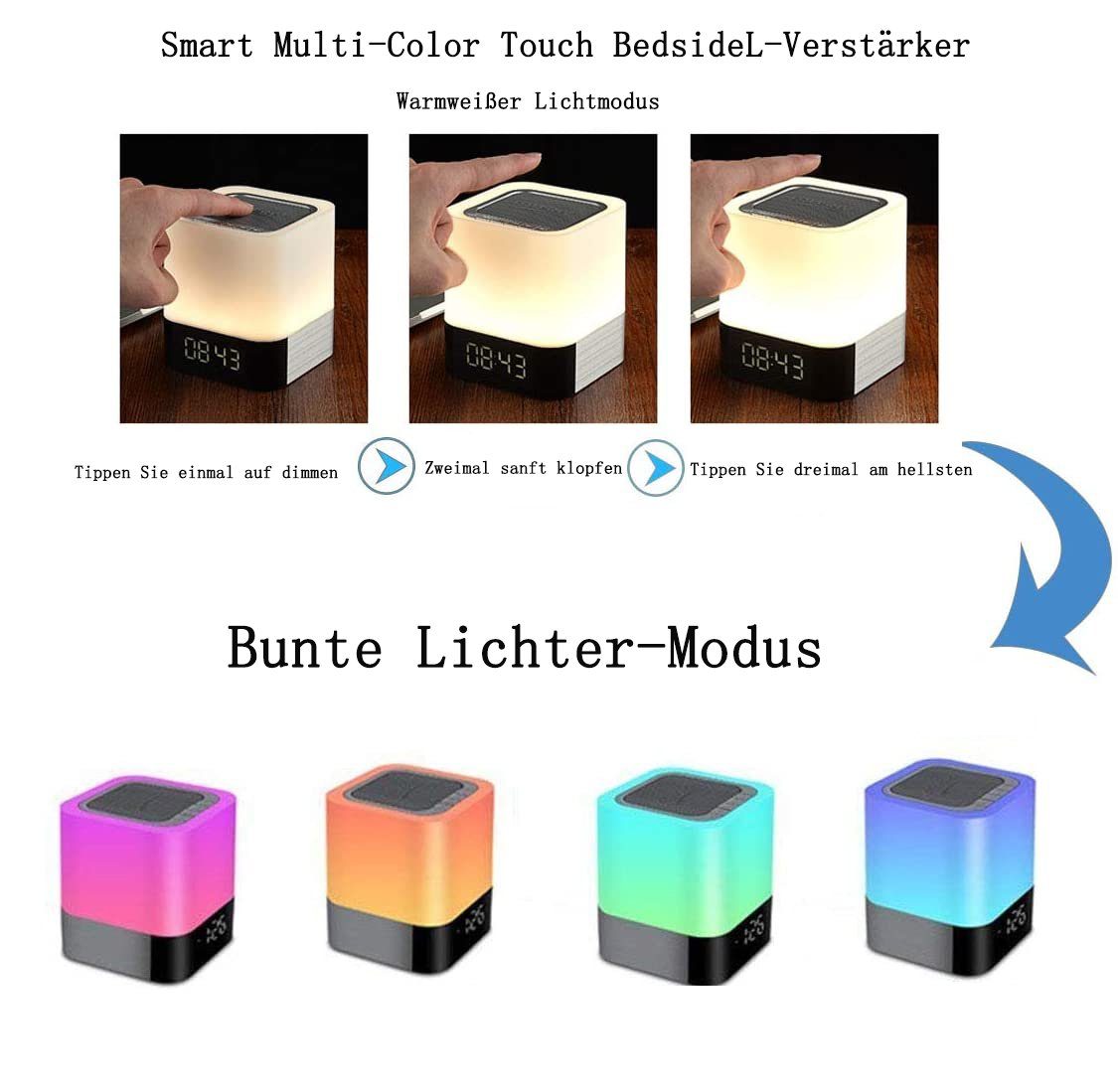 Bluetooth Bluetooth-Lautsprecher Nachttischlampe Lautsprecher Licht GelldG Touch mit Dimmbar
