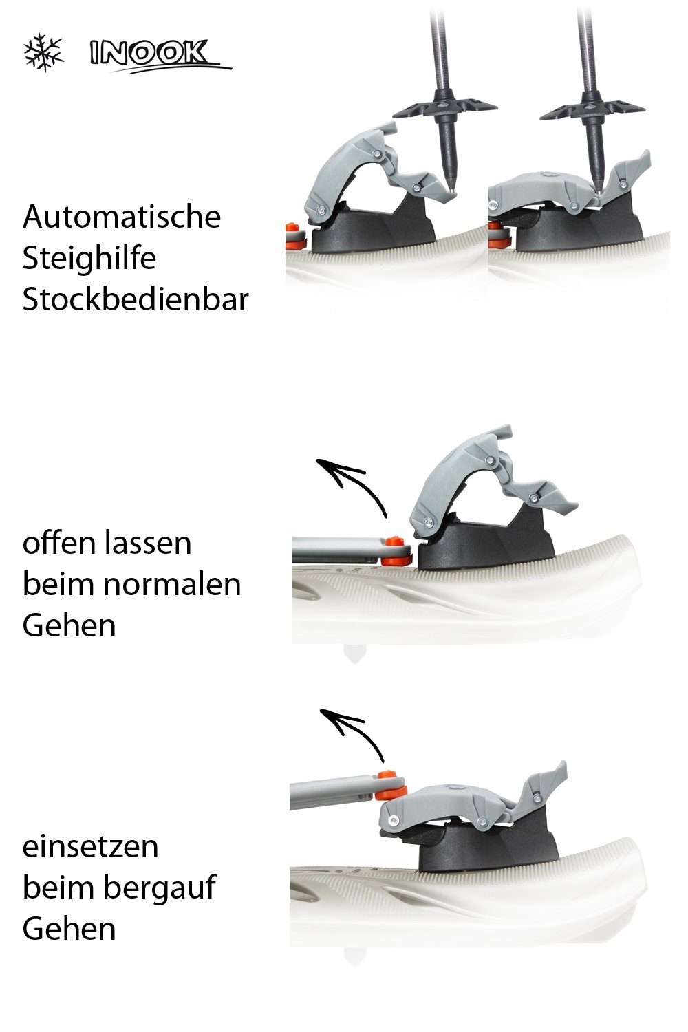 INOOK Schneeschuhe ALLROUND SCHNEESCHUHE AXM INOOK Steighilfe Transporttasche EU 36-47, Schneeschuhe mit Steighilfe und Tasche