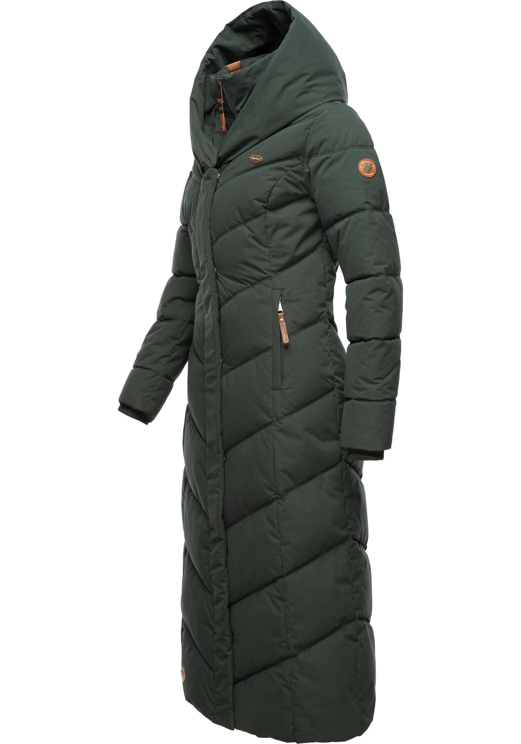 Ragwear Steppmantel Natalka Extralong Gesteppter Damen Mantel mit Kapuze – Bild 2 von 5